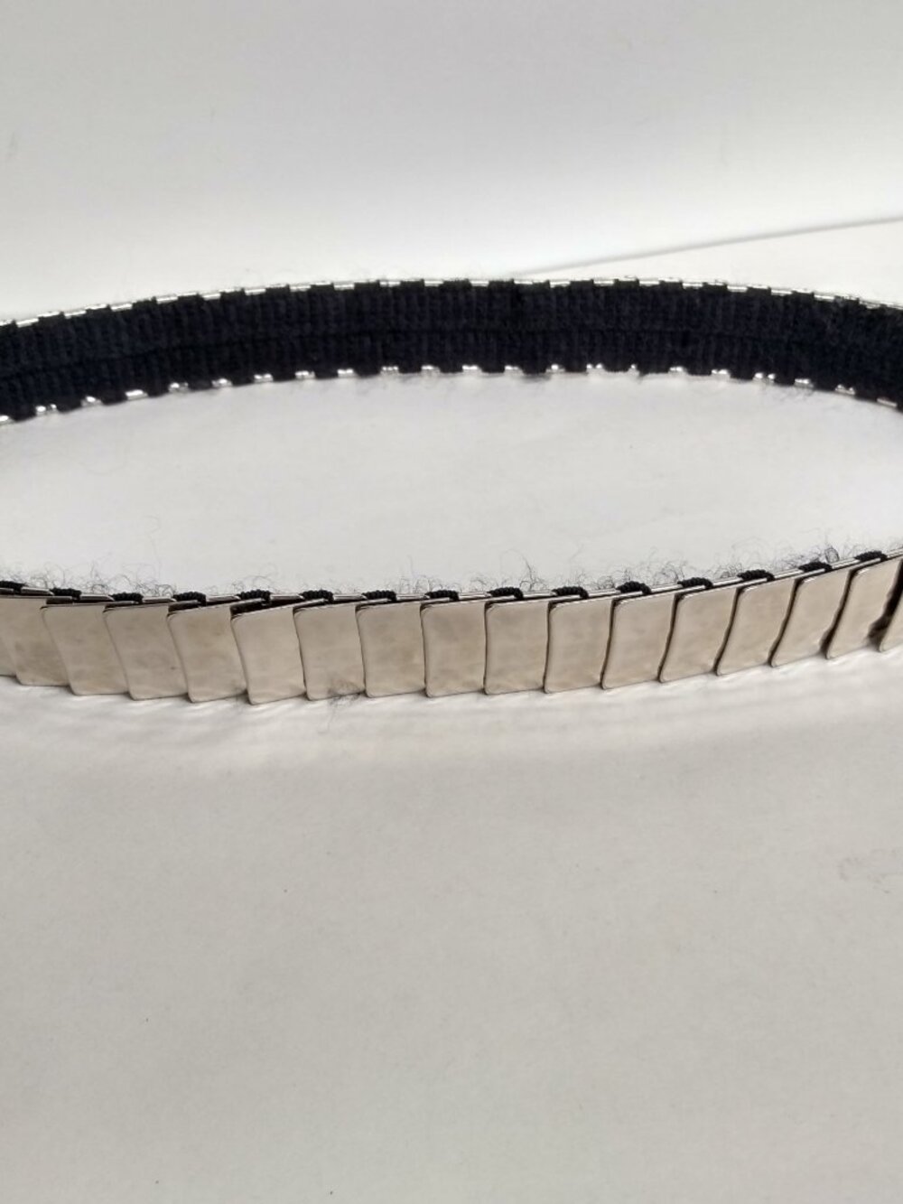 Vintage Expansion Belt Women's Silver Tone Metal Square Stretch Movable Links OS